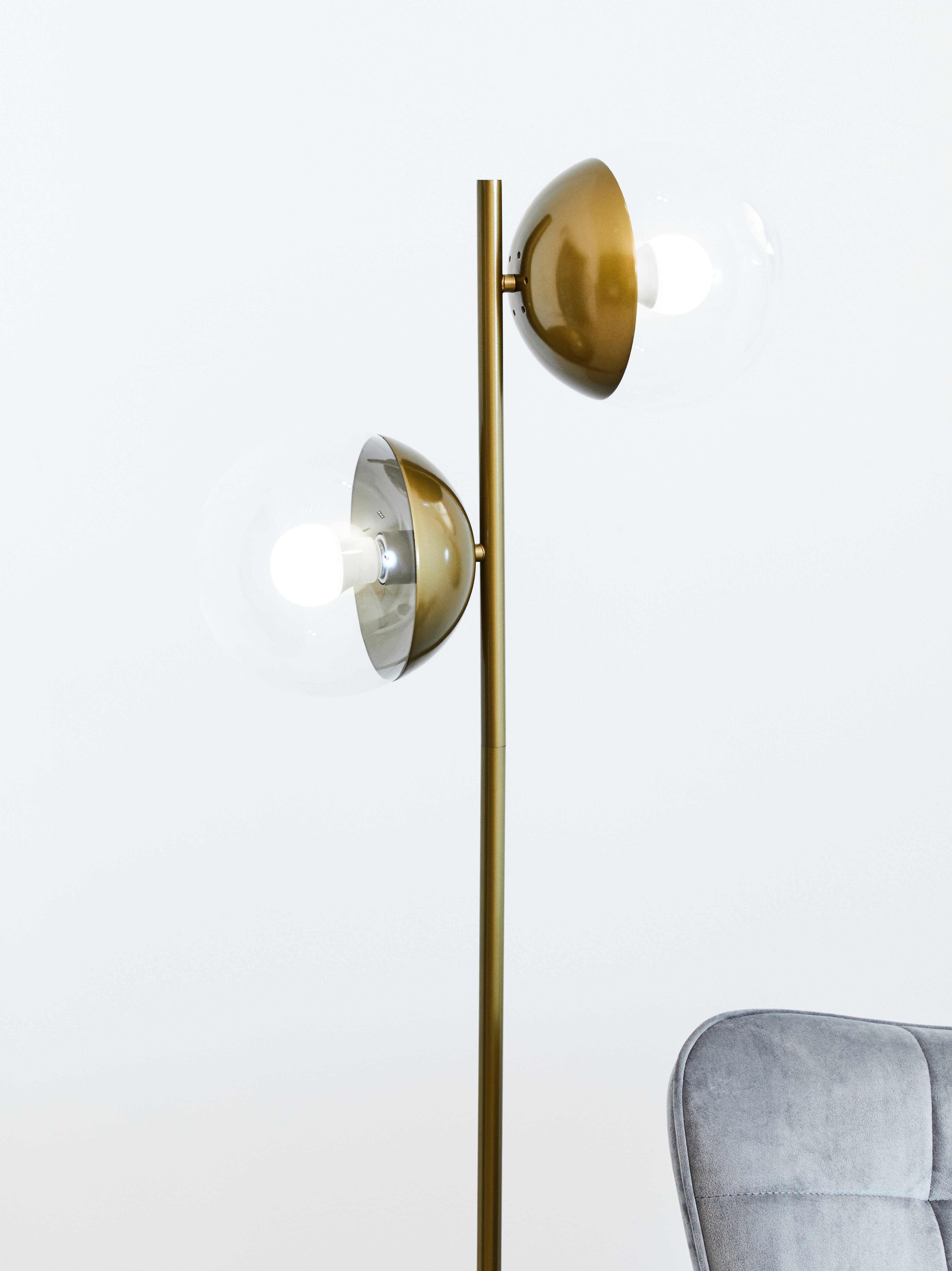 Kidston 2 Bulb Gold Finish Metal Floor Lamp